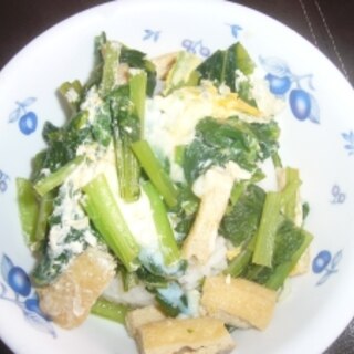 小松菜と薄揚げの麺つゆ煮